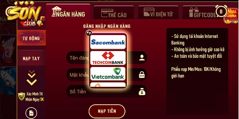 Nạp tiền SonClub